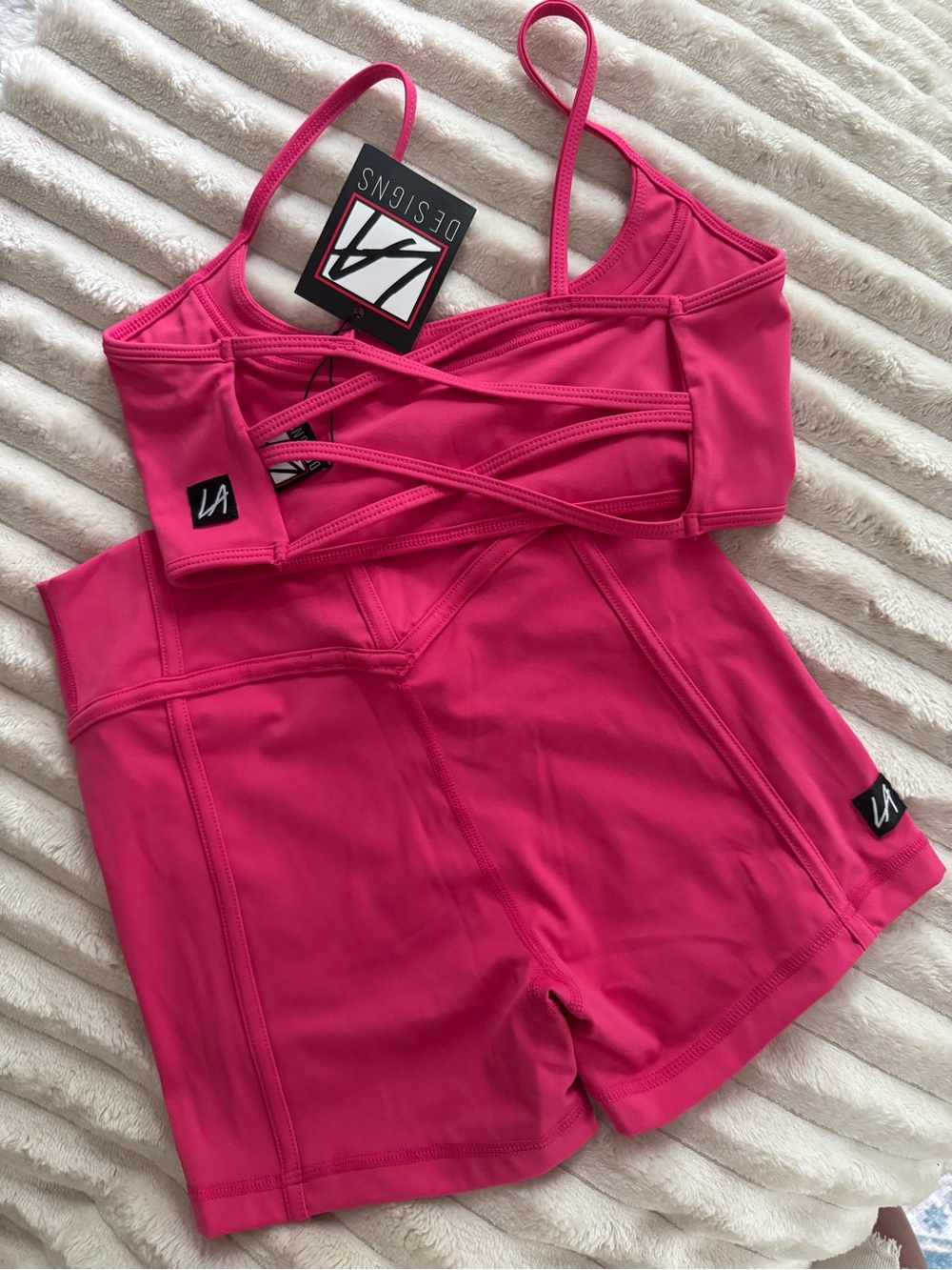 LA Designs Girls' Hot Pink Dancewear Set - Picture 3 of 5